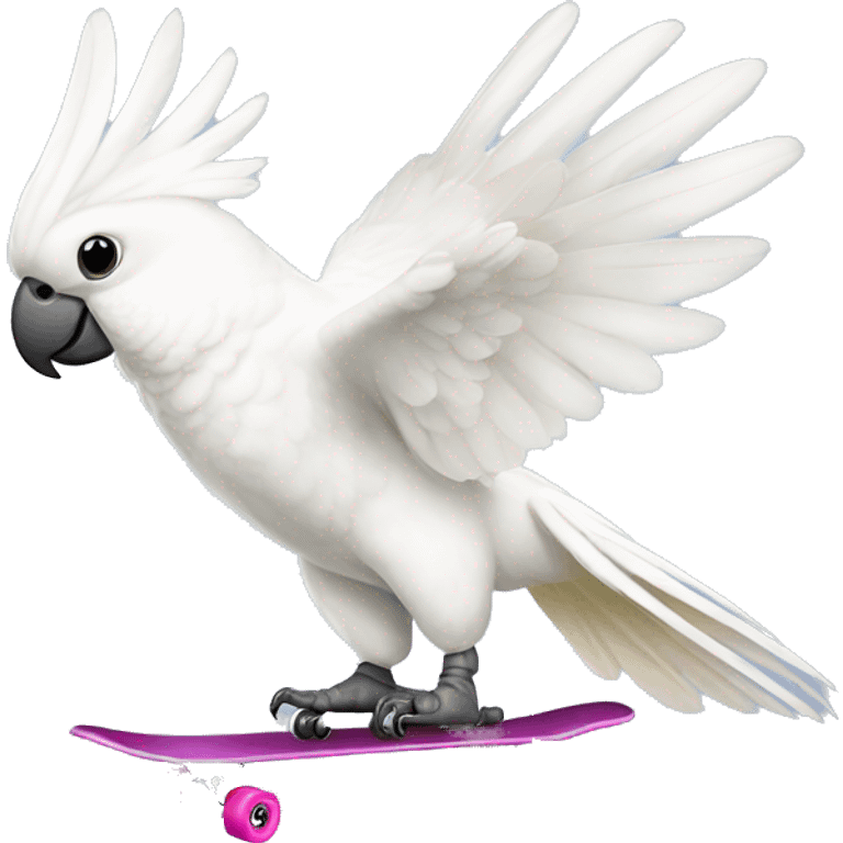 white cockatoo skating emoji