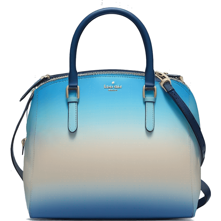 Realistic dark blue to light blue ombre kate spade satchel purse.  emoji