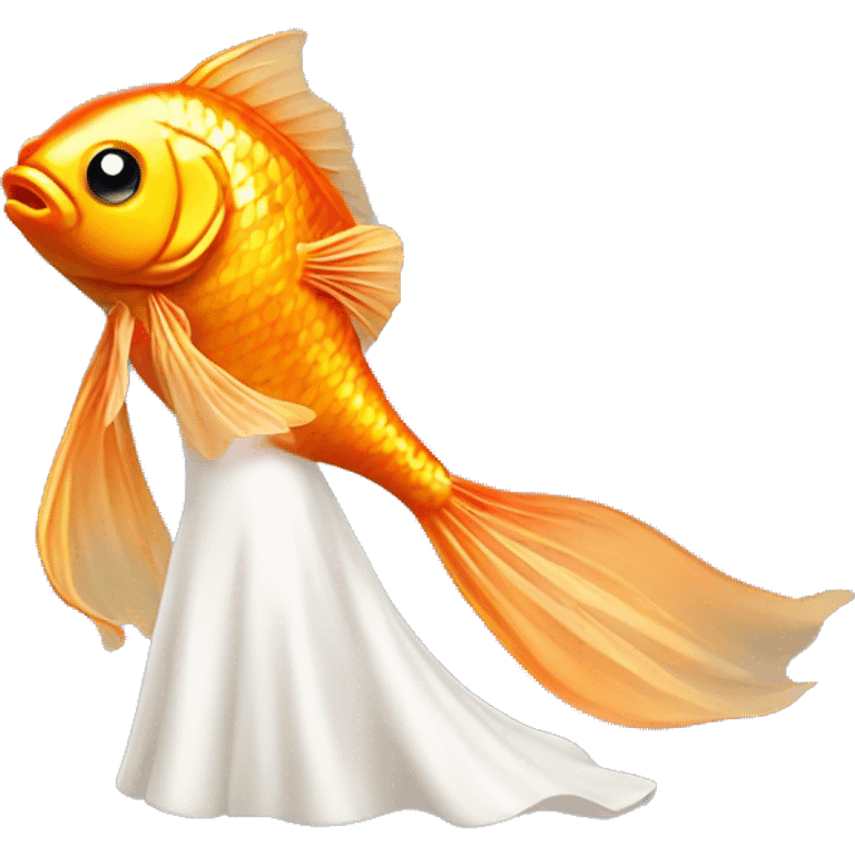 Goldfish wearing a wedding dress emoji