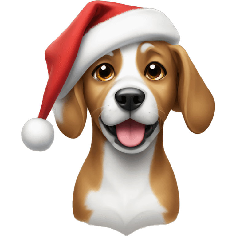 Dog with christmas hat emoji