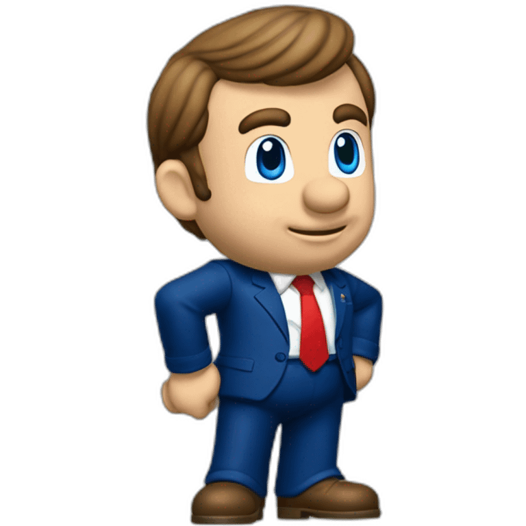 Emmanuel Macron déguisé en supermario emoji