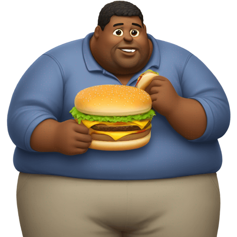 Fat guy eating burger  emoji