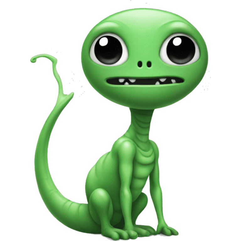 alien with tail emoji