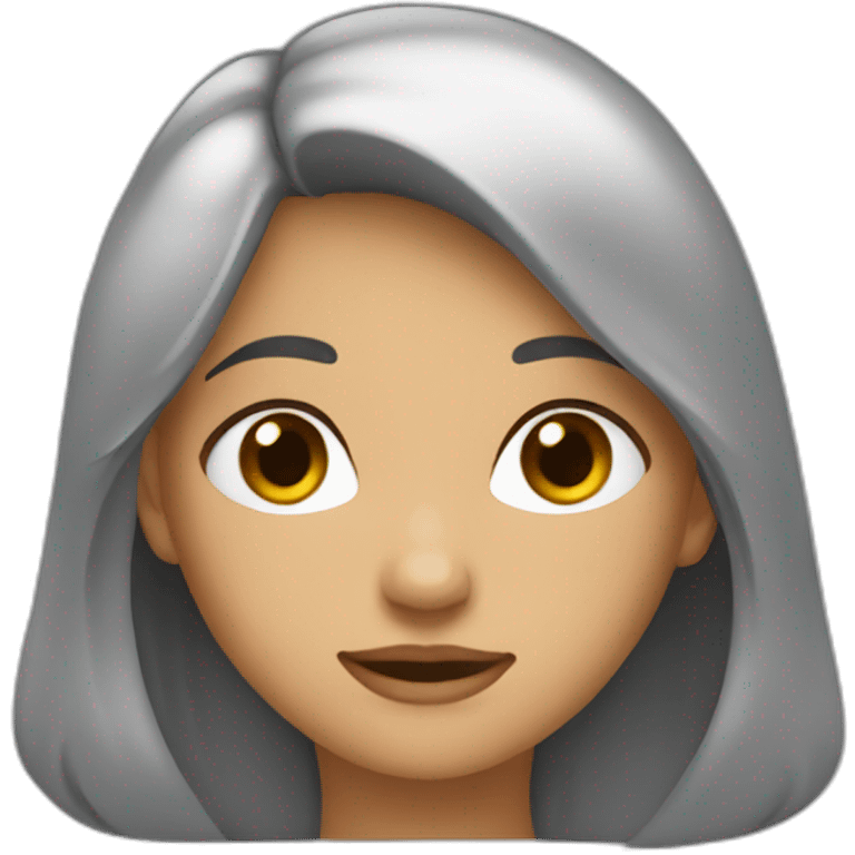 Un fille brune qui louche emoji