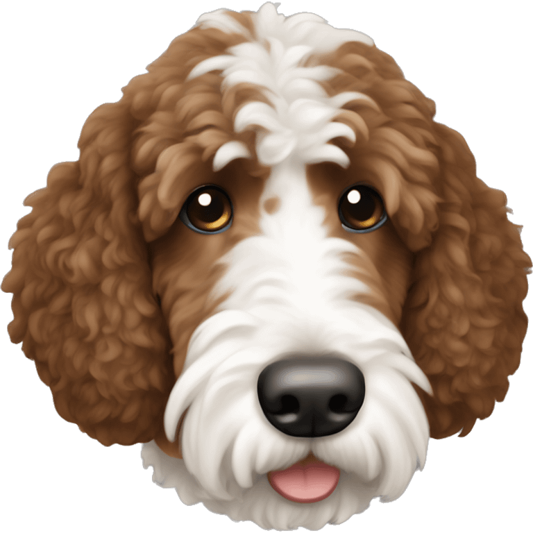 brown and white bernadoodle emoji