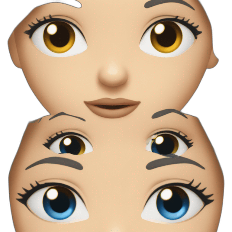 Fille aux yeux bleus et au cheveux bo emoji