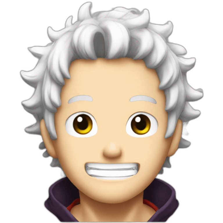 one piece luffy white curly hair emoji