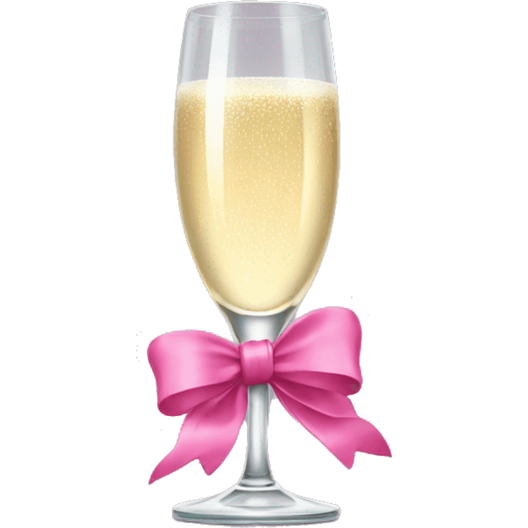 Champagne glass with pink bow emoji