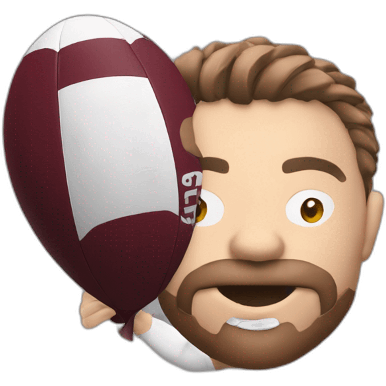 Rugbyman avec un ballon dans la main qui porte le logo du Servette rugby club  emoji