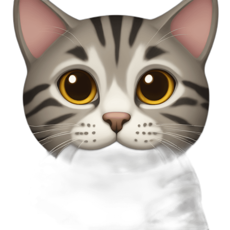 european cat with dark pinstripe tabby color and dark wool emoji