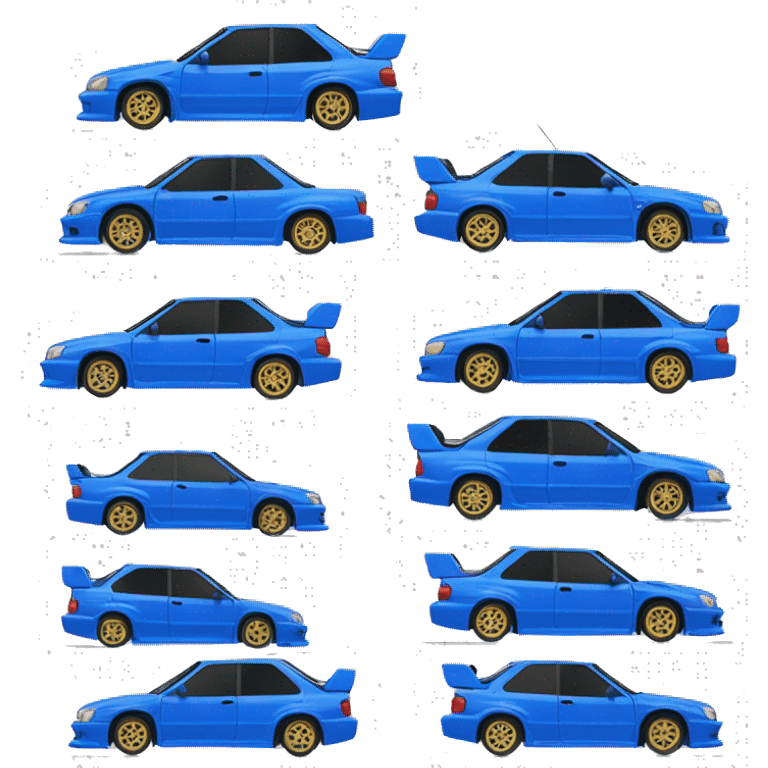 Blue subaru GC8 STI Rally Car side emoji