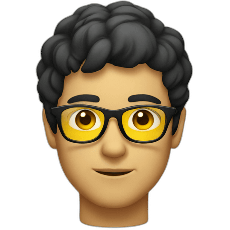 Man with yellow tinted glasses and black hair  emoji