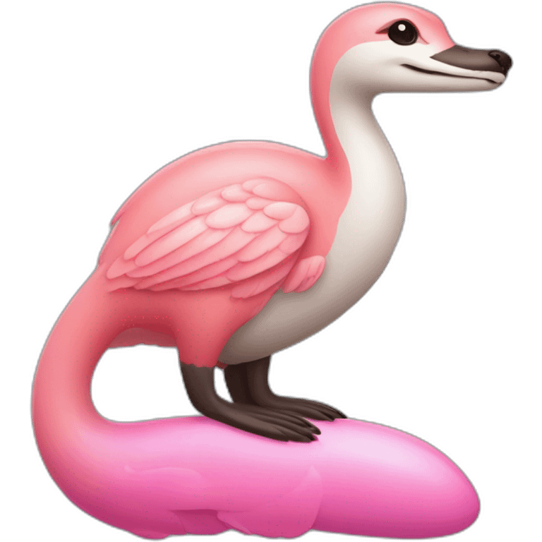 Loutre sur un flamant rose  emoji