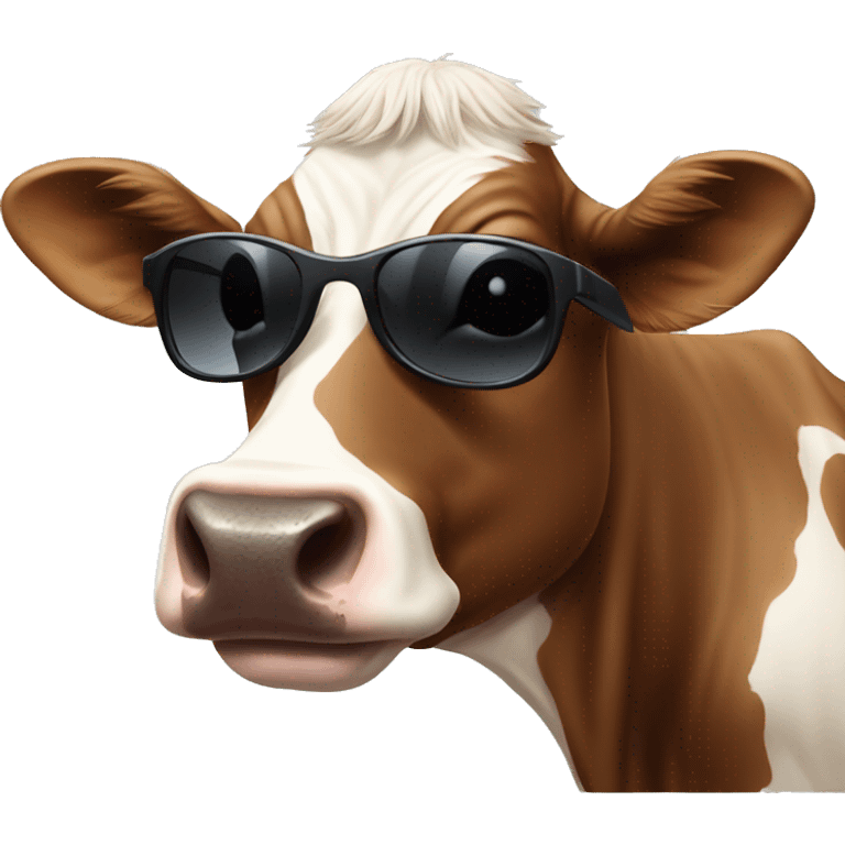 Cow wearing dark sunglasses emoji