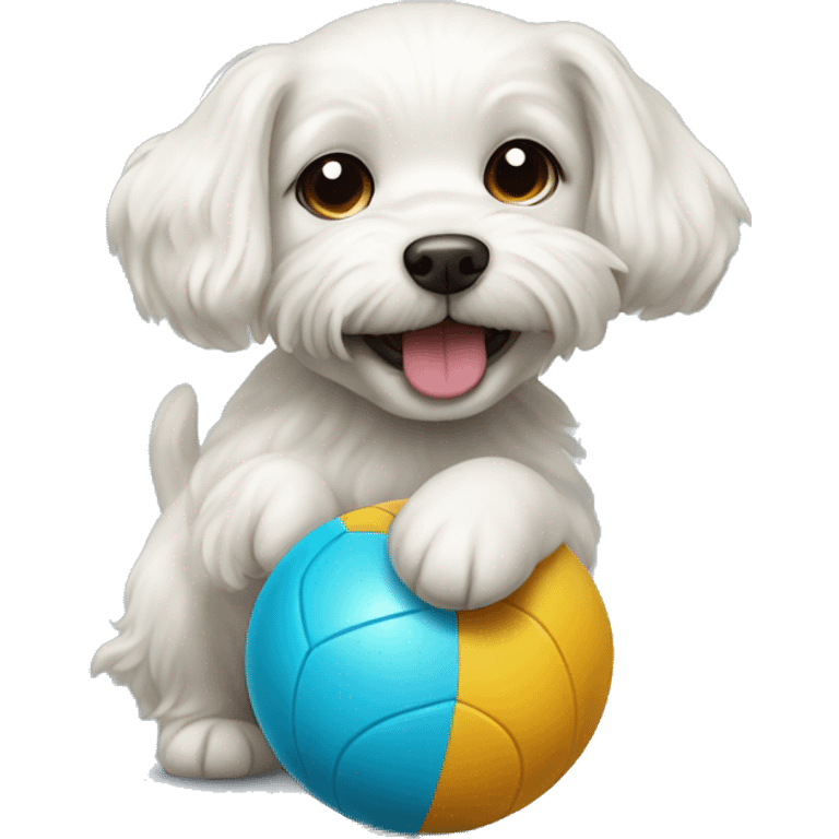 Malteese dog playing with a ball emoji