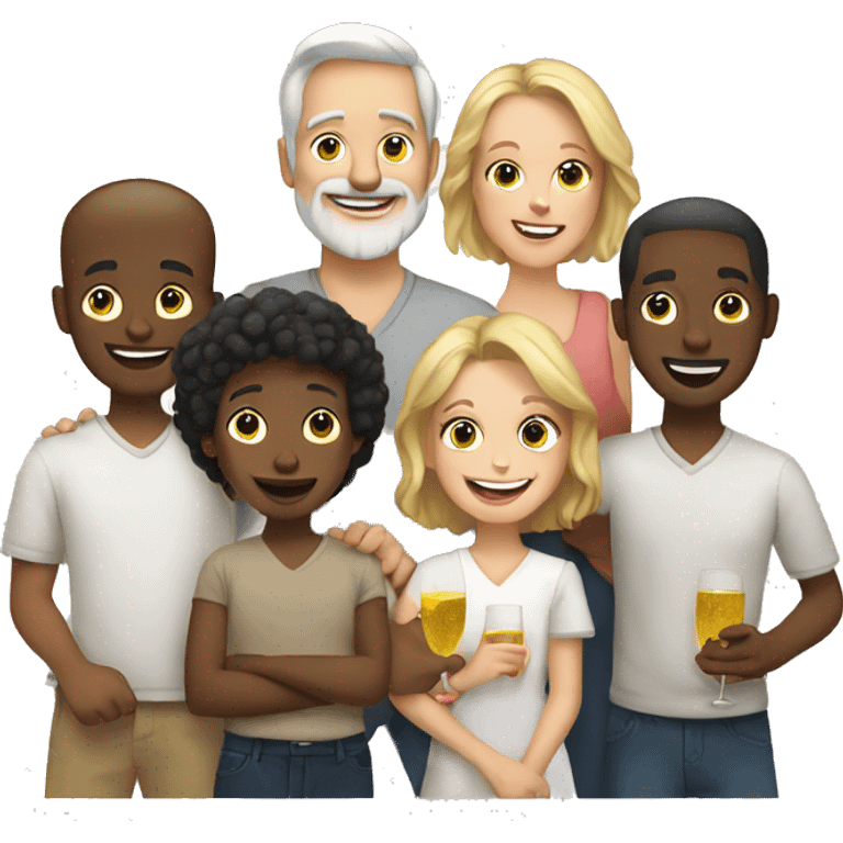 family white people celebrate new year emoji