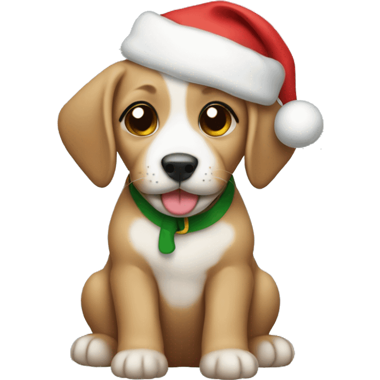 Christmas puppy emoji