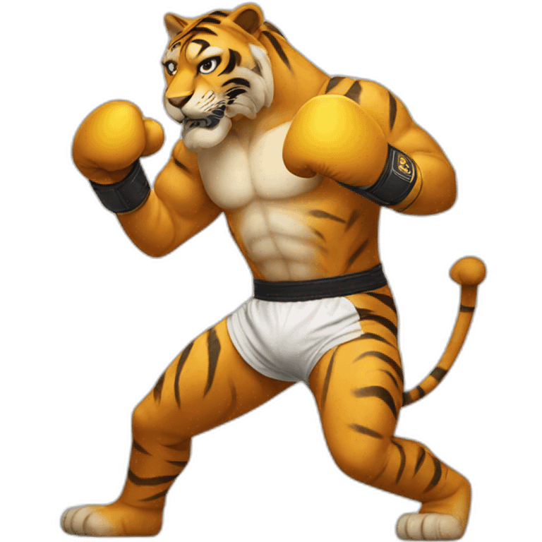 Tiger boxing lion emoji