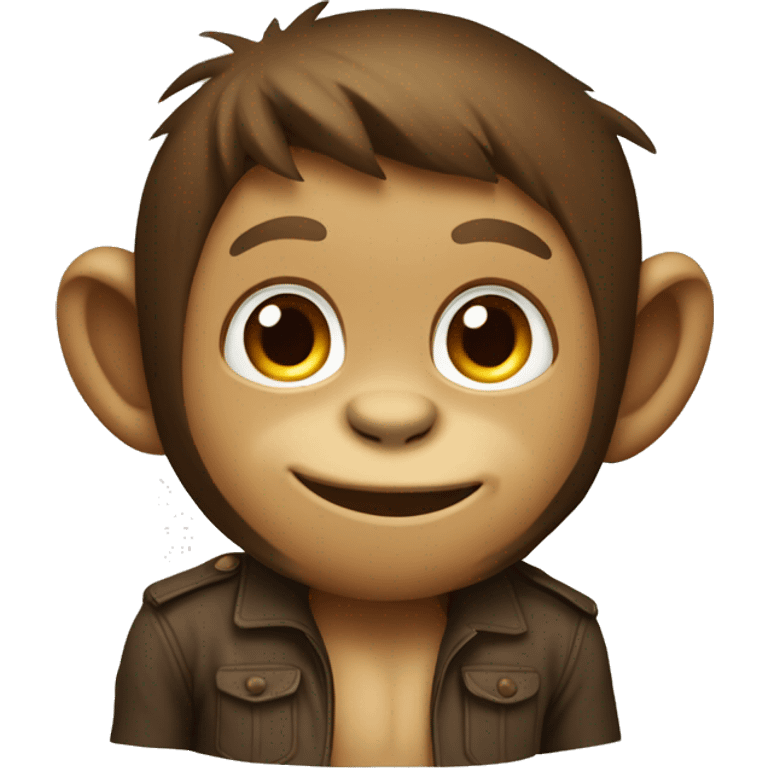 A monkey with a level of a children emoji