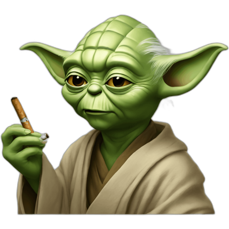 Yoda avec un cigare emoji