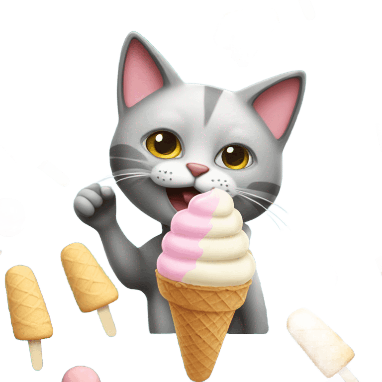 cat eating ice cream emoji