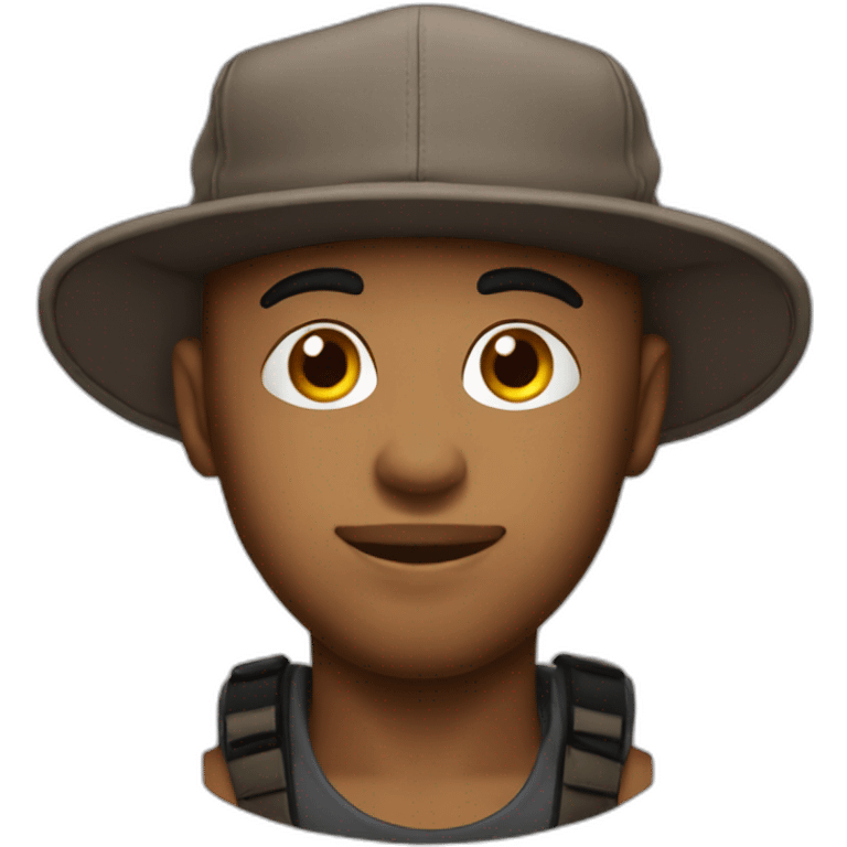 Booba avec une casquette ou est ecris "omni" emoji