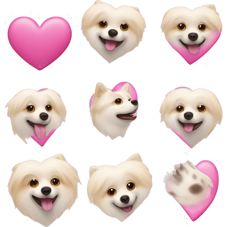 White and blonde spots spitz in a pink heart emoji