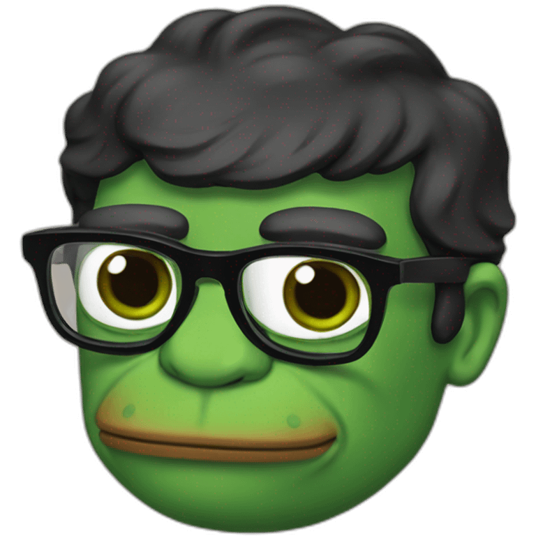 pepe frog black turtleneck glasses emoji