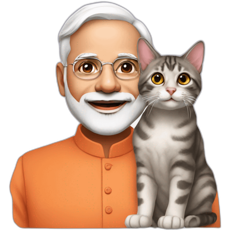 narendra modi with cat emoji