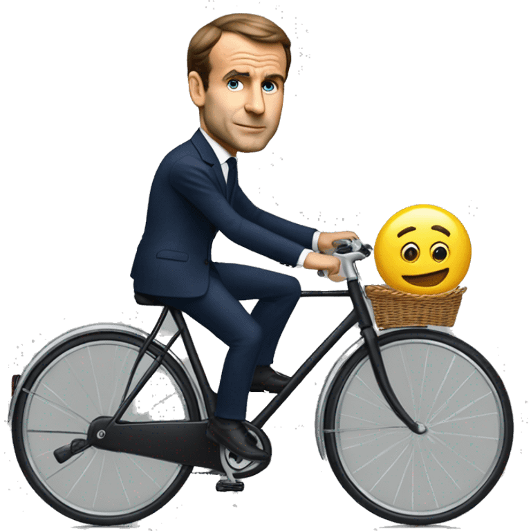 Macron sur un velo emoji