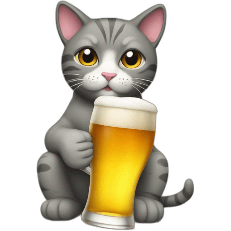 cat drinking a 40 oz beer bottle emoji