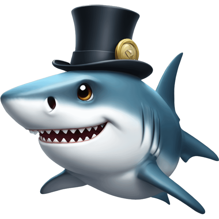 shark with tophat emoji