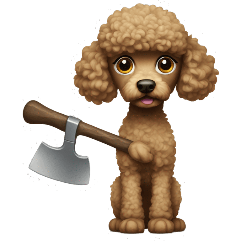 Poodle holding axe emoji