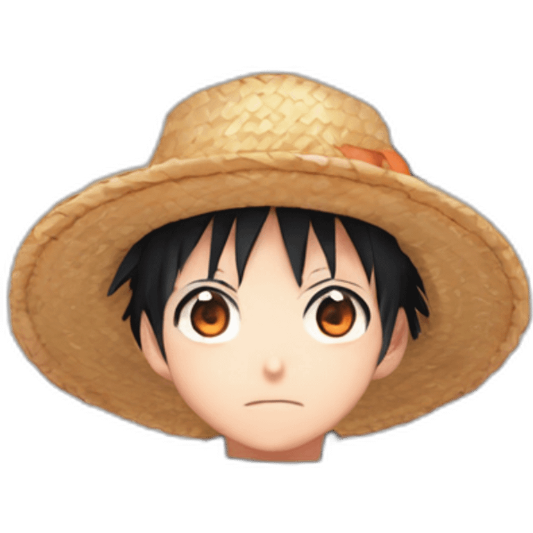 Hinata Shoyo dans Haikyuu avec le chapeau de paille de Luffy dans one pièce et avec les yeux du Sharingan de Sasuke dans naruto emoji