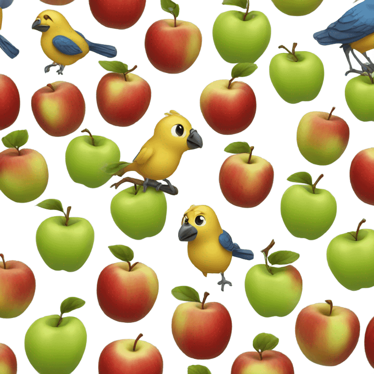 Bird on an apple emoji