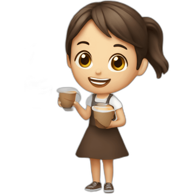 girl juggling with coffee cups emoji