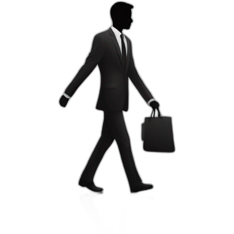 suit silhouette man walking emoji