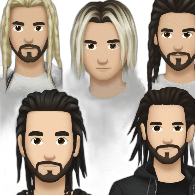 Tom Kaulitz, Bill Kaulitz, Gustav Schafer, and Georg Listing emoji