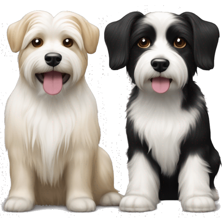 black & white havanese dog and carolina dog  emoji