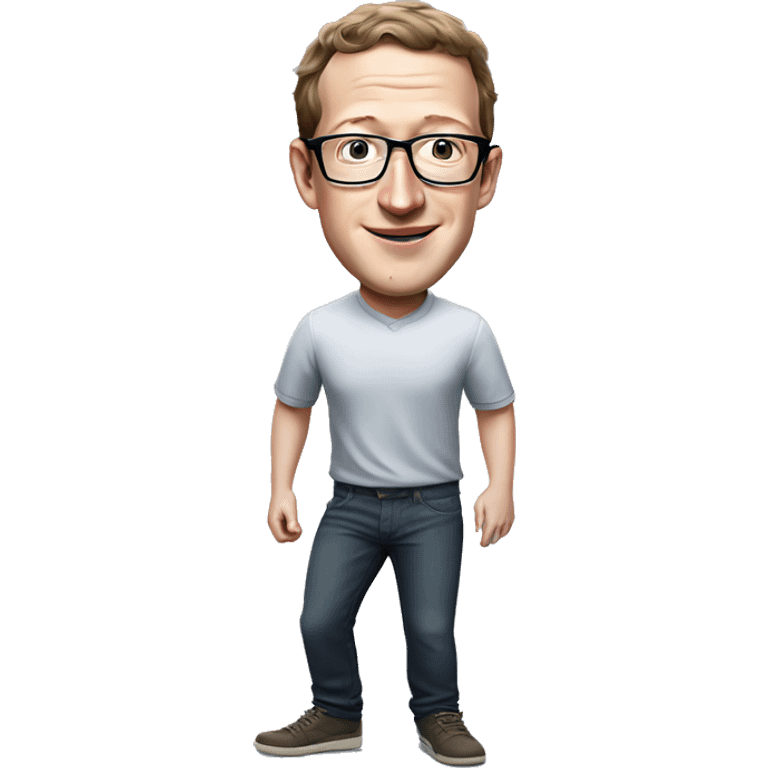 mark zuckerberg in glasses runs full body emoji