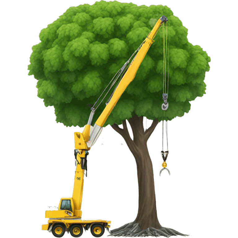 Tree removing crane  emoji