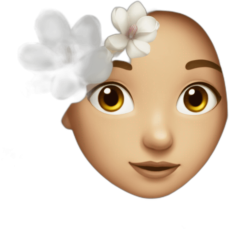 girl with magnolia emoji