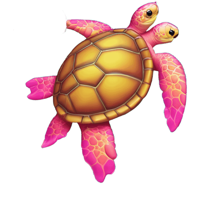 Lisa Frank Sea turtle with hibiscus  emoji