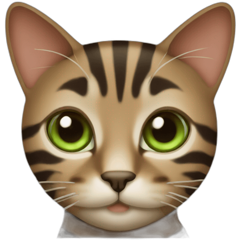 green eyes brown striped cat emoji