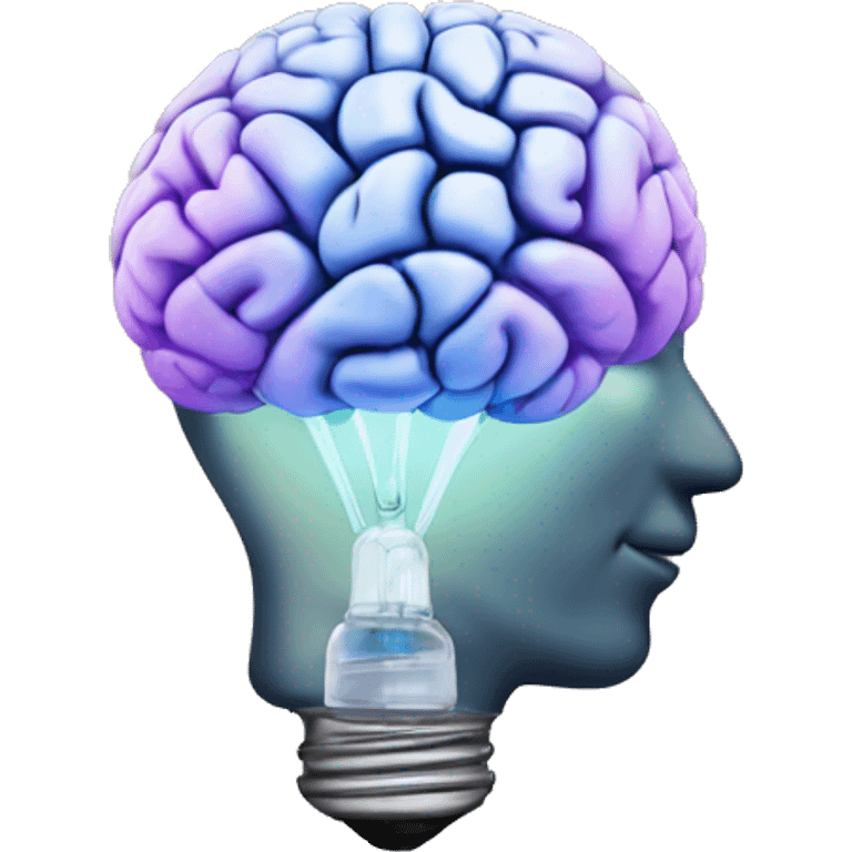 human brain with an idea lightbulb emoji