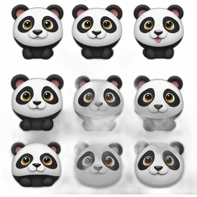 Panda-different color emoji