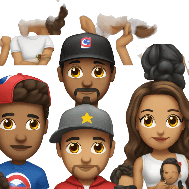 half Puerto Rican and Salvadorian and half Brazilian Latino hispanic/american rapper emoji