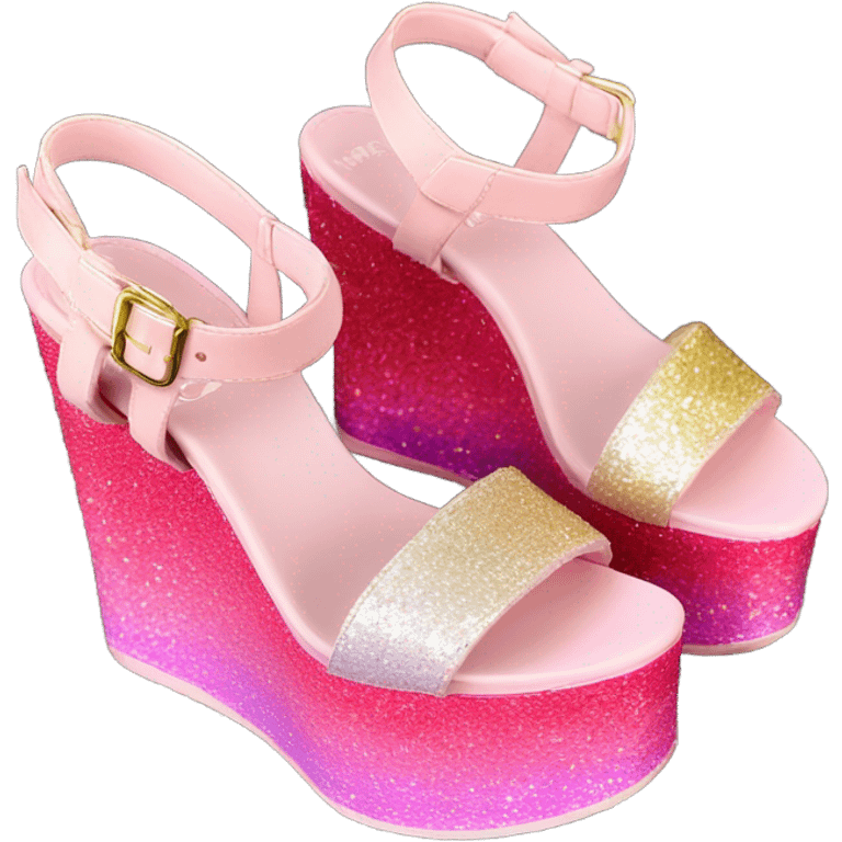 Pink ombre platform-sandals with glitter  emoji