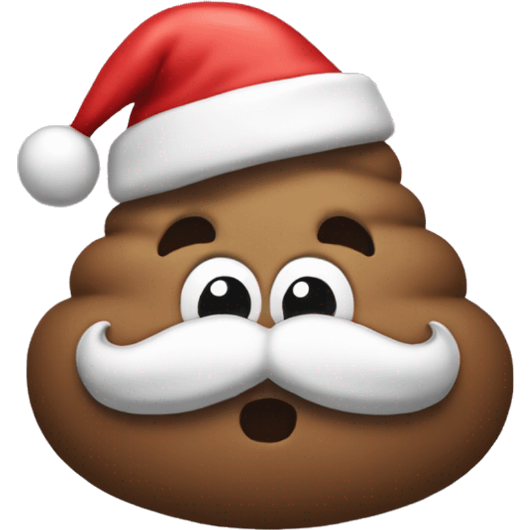 A poo with a lepricon and a Santa hat  emoji