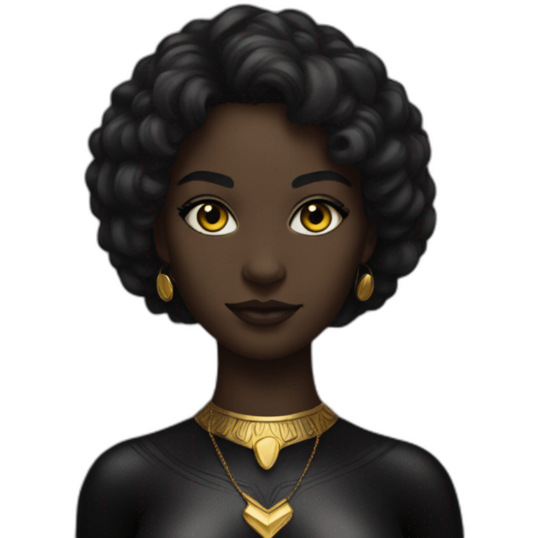 black panther with gold eyes woman emoji